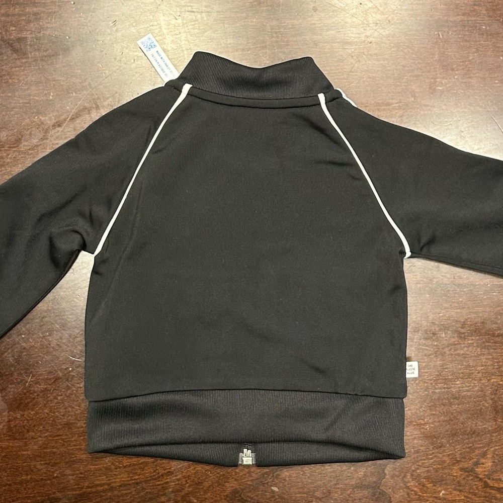 adidas Black Kids Jacket with White Stripes - Picture 4 of 4